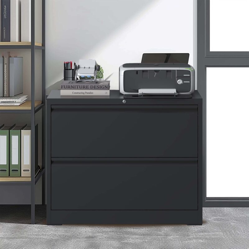 4 Drawer Lateral File Cabinet, Heavy Duty Metal Filing Cabinet, 35.4 Inch Wide Locking File Cabinet for Home Office, Space-Saving Vertical Storage with Anti-Tip Interlock, for Letter/Legal/A4 Files - Image 15