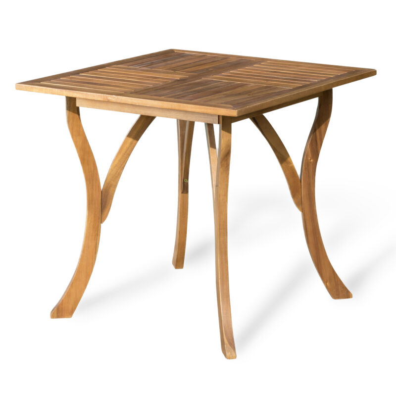 Outdoor Acacia Wood Square Dining Table - 31.50"L x 31.50"W x 30.00"H - Natural brown - Image 6
