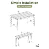 GO 3 Pieces Acacia Wood Table Bench Dining Set For Outdoor & Indoor Furniture With 2 Benches, Picnic Beer Table for Patio, Porch, Garden, Poolside, Natural - Image 7