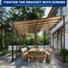 10' x 14' Outdoor Pergola Gazebo,Wall-Mounted Lean to Metal Awning Gazebo with Roof,Large Heavy Duty for Patio,Decks,Backyard - Image 10
