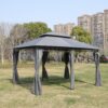 13x10 Outdoor Patio Gazebo Canopy Tent With Ventilated Double Roof And SideWall(Detachable Curtain Included On All Sides),Suitable for Lawn, Garden, Backyard and Deck,BEIGE - Image 14