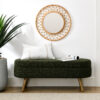 Ottoman Oval Storage Bench,Rubber Wood Legs, Beige(43.5"x16"x16") - Image 16