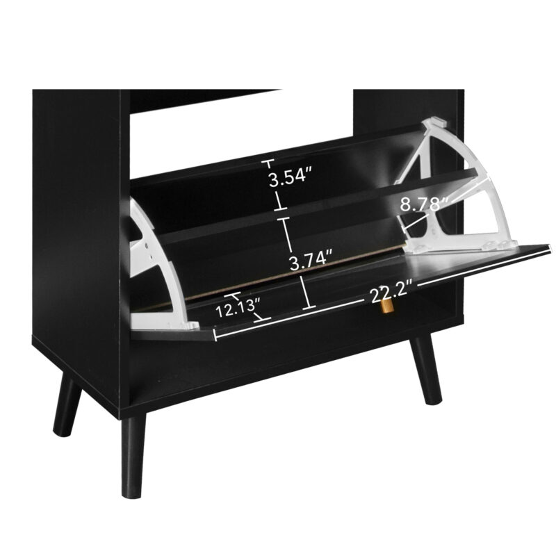 Rattan, Allen 2 door 1 drawer cabinet, shoe rack, double layer, suitable for entrance - Image 9