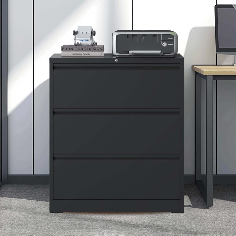 4 Drawer Lateral File Cabinet, Heavy Duty Metal Filing Cabinet, 35.4 Inch Wide Locking File Cabinet for Home Office, Space-Saving Vertical Storage with Anti-Tip Interlock, for Letter/Legal/A4 Files - Image 10