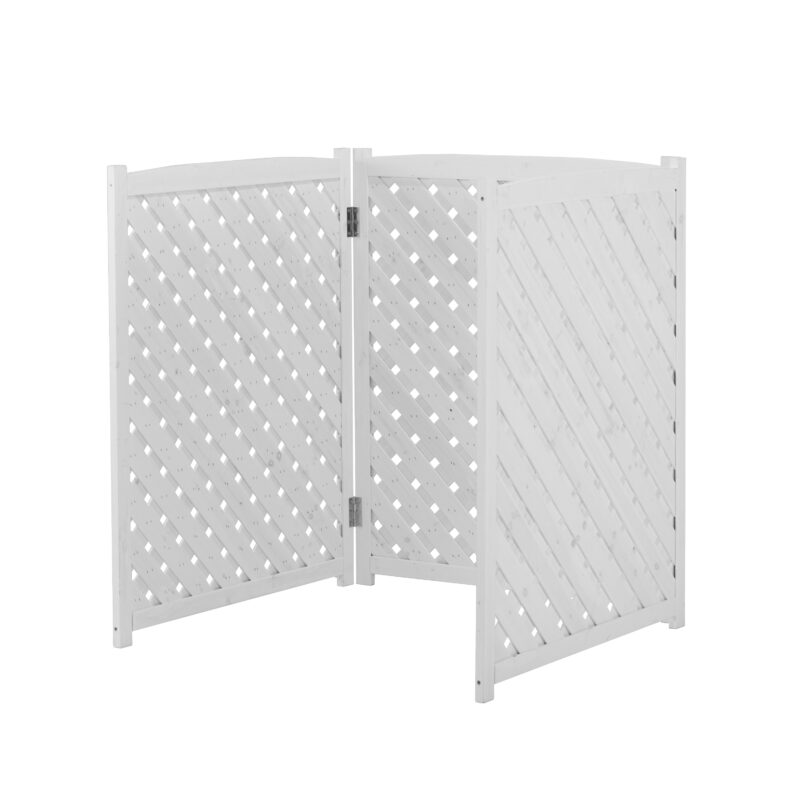 3-Panel Outdoor Air Conditioner Fence Screen, Outside Wood Privacy Fence, 32" W x 38" H - Image 11