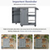 Outdoor Kitchen Island Fir Wood Prep Station Lockable Kitchen Cart with Stainless Top, Ample Storage Space, Towel and Spice Racks for Patio and Outdoor - Image 6
