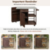Outdoor Kitchen Island Fir Wood Prep Station Lockable Kitchen Cart with Stainless Top, Ample Storage Space, Towel and Spice Racks for Patio and Outdoor - Image 21