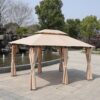 13x10 Outdoor Patio Gazebo Canopy Tent With Ventilated Double Roof And SideWall(Detachable Curtain Included On All Sides),Suitable for Lawn, Garden, Backyard and Deck,BEIGE - Image 21