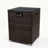 22" Propane Gas Fire Pit Table, 50000 BTU Square Steel Fire Pit with Beautiful Wicker Base for Outside Patio Deck Garden Backyard-Dark Brown - Image 7