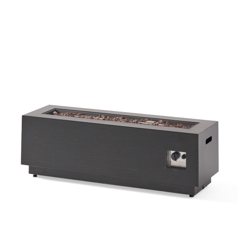 40" Outdoor 50,000 BTU Rectangular Iron Propane Fire Pit, Dark Grey (Tank Cover not Included) - Image 12