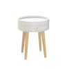 18"H Nightstand with Storage Drawer & Oak Legs Bedside Table, Sofa Side Coffee Table for Bedroom, Living Room, White - Image 10