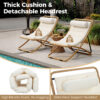 TREXM 2-Pieces Outdoor Folding Chair, Rattan-Wrapped Patio Chair with Adjustable Backrest, Thick Cushion, and Detachable Headrest ,for the Poolside, Beach, Backyard, Decck, and Camping - Image 11
