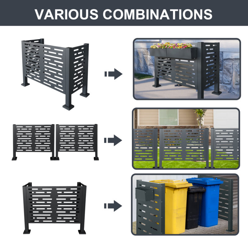 4ftx2ft Air Conditioner Fence for Outdoor Units,Metal Privacy Fence Cover, Perfect to Conceal Air Conditioning Units,3- Fence Panels - Image 6