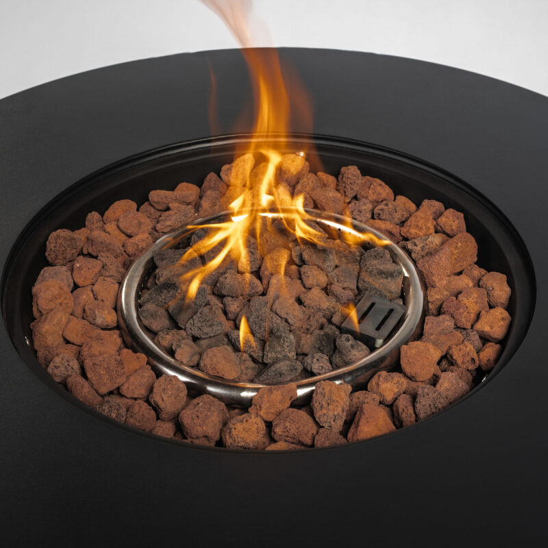 30" Propane Gas Fire Pit Table, 50000 BTU Round Steel Fire Pit for Outside Patio Deck Garden Courtyard-Black - Image 2