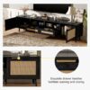 Rattan TV Stand for TVs up to 85'', Modern Farmhouse Media Console, Entertainment Center with Solid Wood Legs, TV Cabinet for Living Room,Home Theatre - Image 22