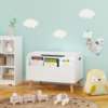 Wooden Toy Box, Kids Toy Storage Organizer with Front Bookshelf, Flip-Top Lid, Safety Hinge, Boys Girls Toy Chest Bench for Playroom Kids Room Organization (White) - Image 7
