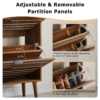 Medieval Modern Independent Shoe Cabinet, 31.5-inch Walnut Shoe Storage Cabinet,, Fence Shoe Cabinet with 2 Flip Drawers, Suitable For Corridors And Entrances - Image 7