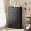 Metal Storage Vertical Filing Cabinet with Lock, Steel File Locker with 4 Drawers and 1 door for School, Living Room, Bedroom, Office (Black) - Image 3