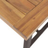 Outdoor Acacia Wood Metal Base Dining Table, Teak - Image 8