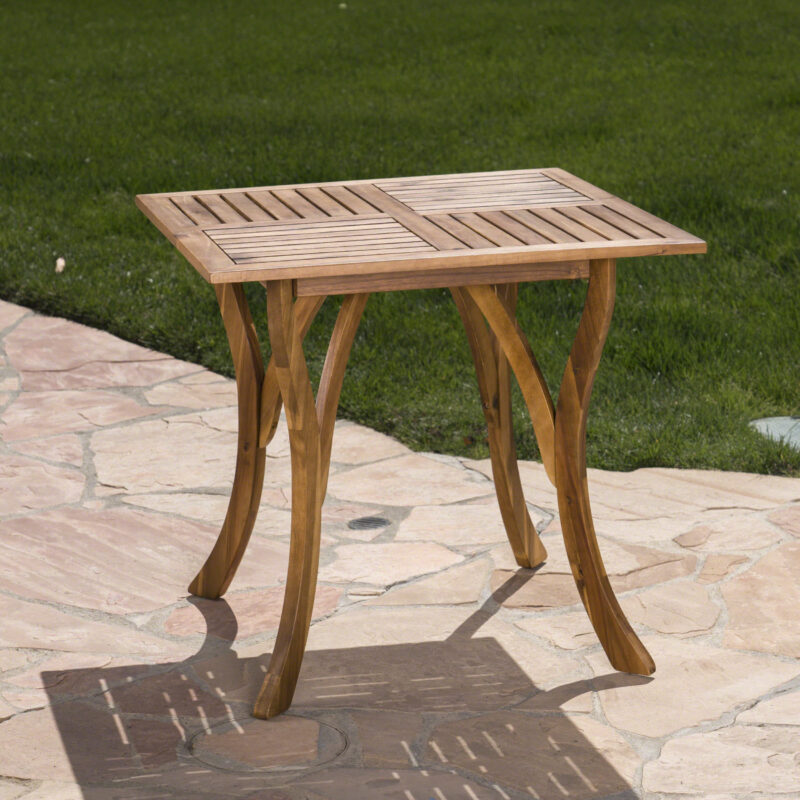 Outdoor Acacia Wood Square Dining Table - 31.50"L x 31.50"W x 30.00"H - Natural brown - Image 3