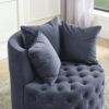 Velvet Upholstered Swivel Chair for Living Room, with Button Tufted Design and Movable Wheels, Including 3 Pillows - Image 11