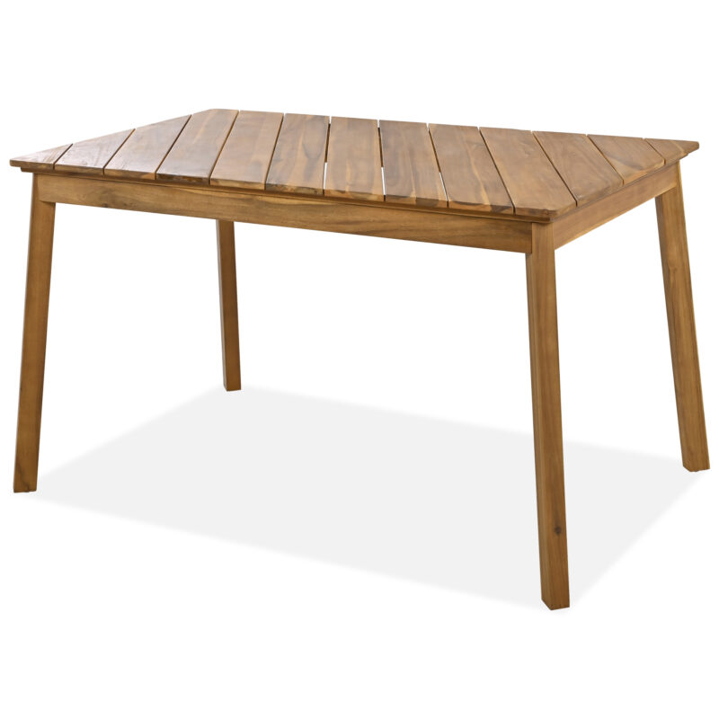GO 3 Pieces Acacia Wood Table Bench Dining Set For Outdoor & Indoor Furniture With 2 Benches, Picnic Beer Table for Patio, Porch, Garden, Poolside, Natural - Image 3