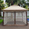 Outdoor 11x 11Ft Pop Up Gazebo Canopy With Removable Zipper Netting,2-Tier Soft Top Event Tent,Suitable For Patio Backyard Garden Camping Area,Coffee - Image 3