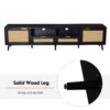 Rattan TV Stand for TVs up to 85'', Modern Farmhouse Media Console, Entertainment Center with Solid Wood Legs, TV Cabinet for Living Room,Home Theatre - Image 21