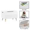 Wooden Toy Box, Kids Toy Storage Organizer with Front Bookshelf, Flip-Top Lid, Safety Hinge, Boys Girls Toy Chest Bench for Playroom Kids Room Organization (White) - Image 6