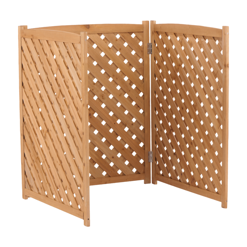 3-Panel Outdoor Air Conditioner Fence Screen, Outside Wood Privacy Fence, 32" W x 38" H - Image 7