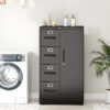 Metal Storage Vertical Filing Cabinet with Lock, Steel File Locker with 4 Drawers and 1 door for School, Living Room, Bedroom, Office (Black) - Image 2