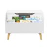 Wooden Toy Box, Kids Toy Storage Organizer with Front Bookshelf, Flip-Top Lid, Safety Hinge, Boys Girls Toy Chest Bench for Playroom Kids Room Organization (White) - Image 4