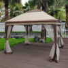 Outdoor 11x 11Ft Pop Up Gazebo Canopy With Removable Zipper Netting,2-Tier Soft Top Event Tent,Suitable For Patio Backyard Garden Camping Area,Coffee - Image 12
