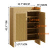 42.5" Tall Rattan Shoe Cabinet with Doors, 6-Tier Shoe Storage Cabinet with Adjustable Shelves, Wooden Freestanding Shoe Organizer Shoe Cabinet for Entryway,Hallway,Living Room - Image 10