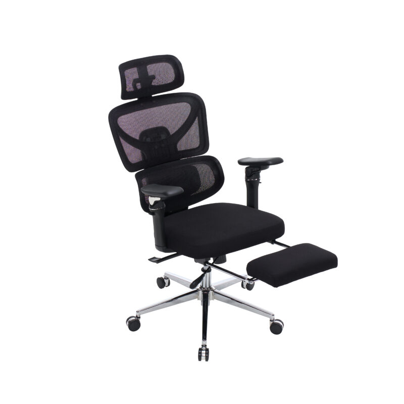 Ergonomic Home Office Desk Chair with Massage Lumbar Support,4D Headrest & 5D Armrests, Adjustable Back High and Seat Depth(Black) - Image 9