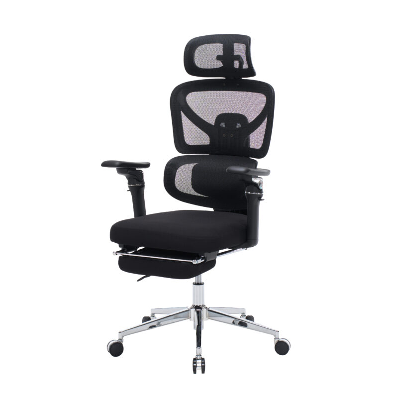 Ergonomic Home Office Desk Chair with Massage Lumbar Support,4D Headrest & 5D Armrests, Adjustable Back High and Seat Depth(Black) - Image 10
