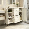 40.16'' Storage Sideboard Buffet Cabinet, Freestanding Accent Cabinet with 4 Drawers & 2 Doors, Adjustable Shelves Console Cabinet for Living Room, Kitchen ,Entryway ,Hallway ,Laundry Room(Beige) - Image 17