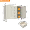 40.16'' Storage Sideboard Buffet Cabinet, Freestanding Accent Cabinet with 4 Drawers & 2 Doors, Adjustable Shelves Console Cabinet for Living Room, Kitchen ,Entryway ,Hallway ,Laundry Room(Beige) - Image 3