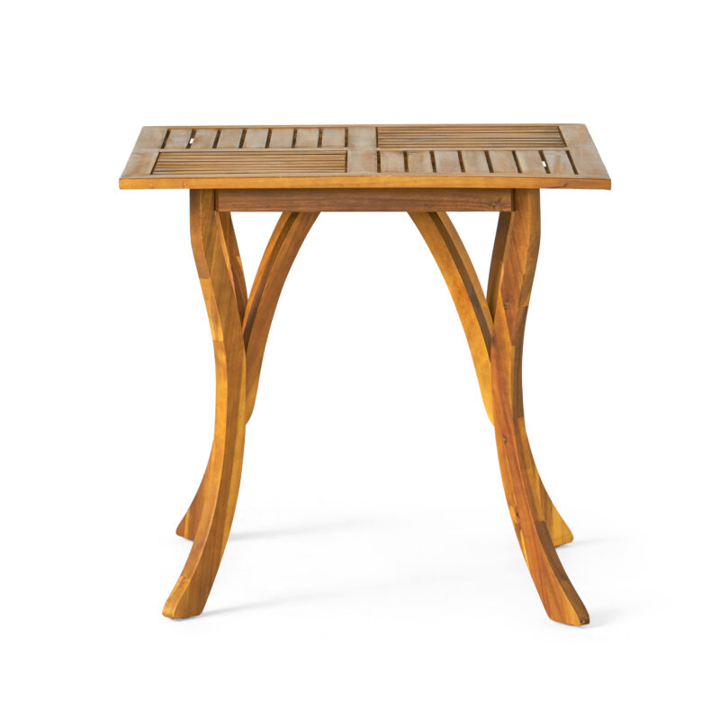 Outdoor Acacia Wood Square Dining Table - 31.50"L x 31.50"W x 30.00"H - Natural brown - Image 8