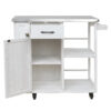 Outdoor Kitchen Island Fir Wood Prep Station Lockable Kitchen Cart with Stainless Top, Ample Storage Space, Towel and Spice Racks for Patio and Outdoor - Image 13