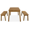 GO 3 Pieces Acacia Wood Table Bench Dining Set For Outdoor & Indoor Furniture With 2 Benches, Picnic Beer Table for Patio, Porch, Garden, Poolside, Natural - Image 8