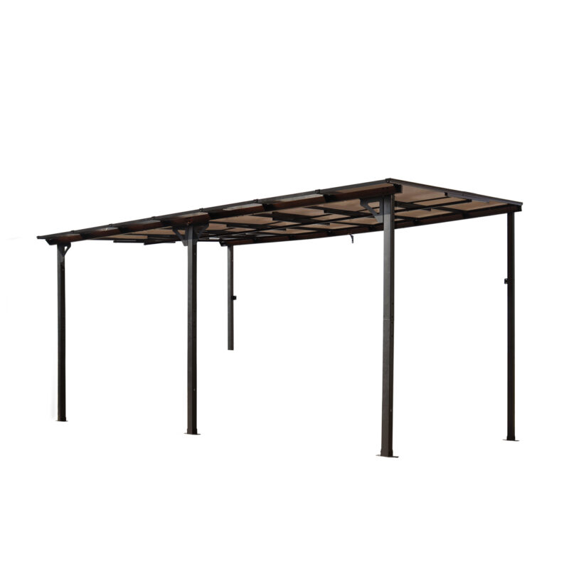 10' x 14' Outdoor Pergola Gazebo,Wall-Mounted Lean to Metal Awning Gazebo with Roof,Large Heavy Duty for Patio,Decks,Backyard - Image 6