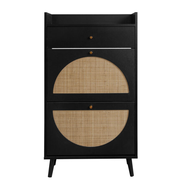 Rattan, Allen 2 door 1 drawer cabinet, shoe rack, double layer, suitable for entrance