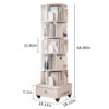 (UPGRADED) Rotating Bookshelf, 360 Display Corner Bookshelf for Small Space, 6 Tier Bookcase Storage Rack with Wheels, Wood Narrow Organizer for Bedroom, Living Room, Study Room, Walnut Brown - Image 4