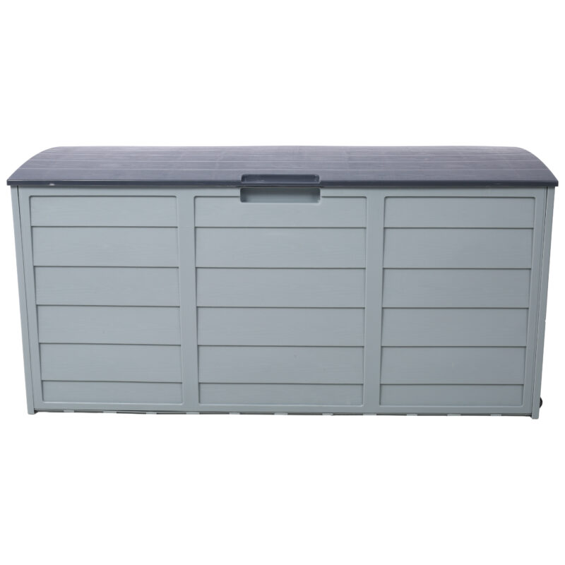 All Weather UV Pool Deck Box Storage Shed Bin Backyard Patio Outdoor w/ Wheel,75 Gallon Resin Deck Box-Organization and Storage for Patio Furniture Outdoor Cushions,Garden Tools and Pool Toys - Image 3