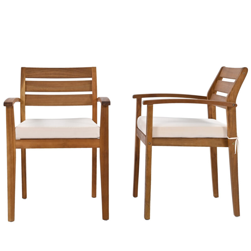 GO Outdoor Wood Dining Set For 7-8 Person, Outdoor Dining Furniture With Removable Cushions, Ergonomic Chairs And Bench, Thicker Table, Nature - Image 10