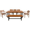 GO Outdoor Wood Dining Set For 7-8 Person, Outdoor Dining Furniture With Removable Cushions, Ergonomic Chairs And Bench, Thicker Table, Nature - Image 6