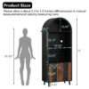 71"Farmhouse Arched Wine Bar Cabinet: tall arched display cabinet , arch black cabinets &coffee bar, whiskey station with wine rack and Wine Glass Holder - Liquor Bars Cabinet for Living Dining Room - Image 7