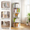 5 Tier Rotating Bookshelf, 360° Display Round Spinning Bookshelf, Space-Saving, Small Space Rotating Bookshelf Tower for Bedroom, Living Room, Home, Office, Wood Color - Image 13