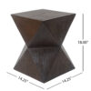 14.25" Black Prismatic Symmetry Concrete Side Table with Smooth Wood Grain Texture and Modern Prismatic Shape – Weather-Resistant Accent for Patio, Garden, or Balcony - Image 6